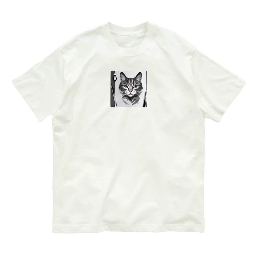 teru8376のイラスト　猫 オーガニックコットンTシャツ