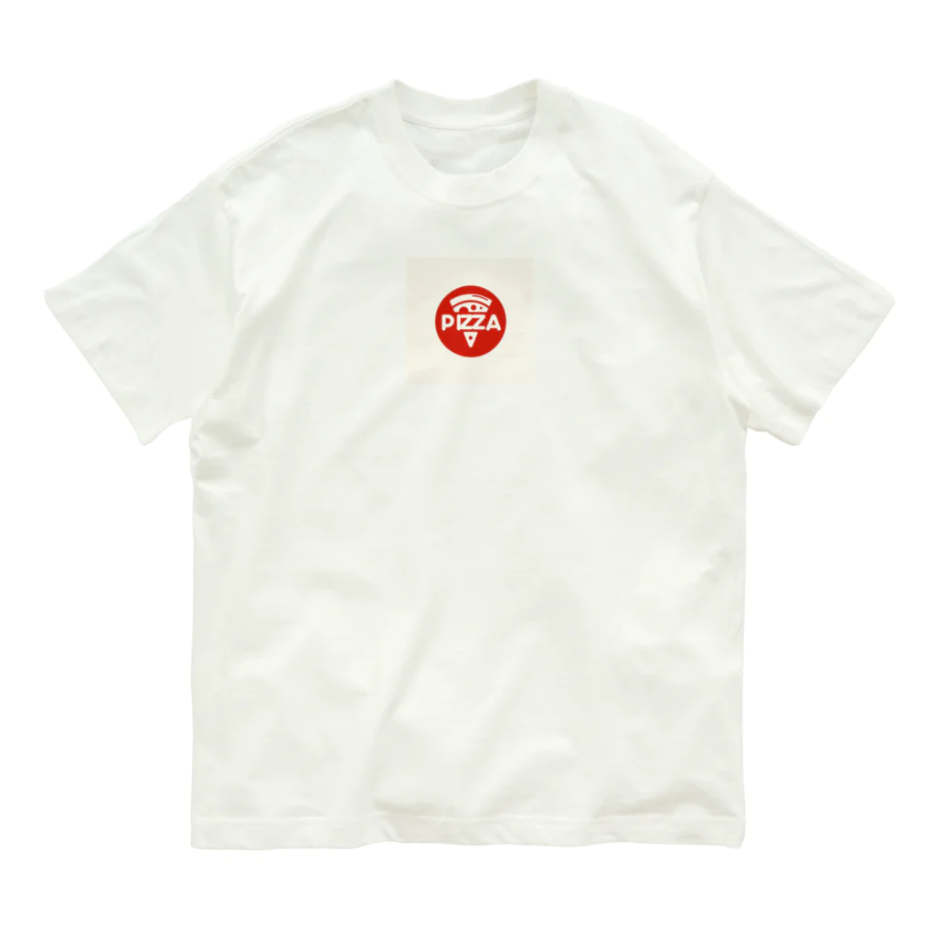 ワンダーワールド・ワンストップのシンプルなPIZZAロゴ入りデザイン Organic Cotton T-Shirt