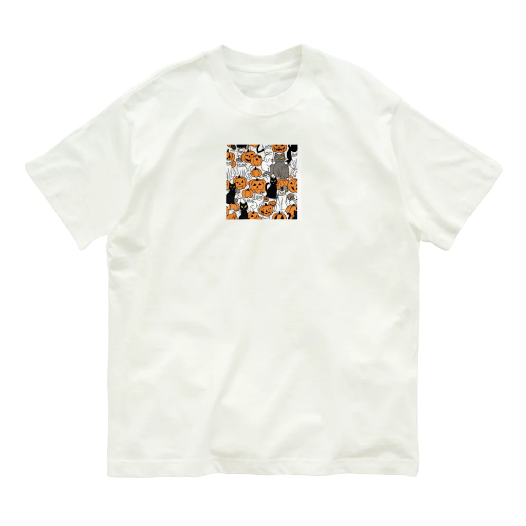 チェリオの猫ハロウィン オーガニックコットンTシャツ