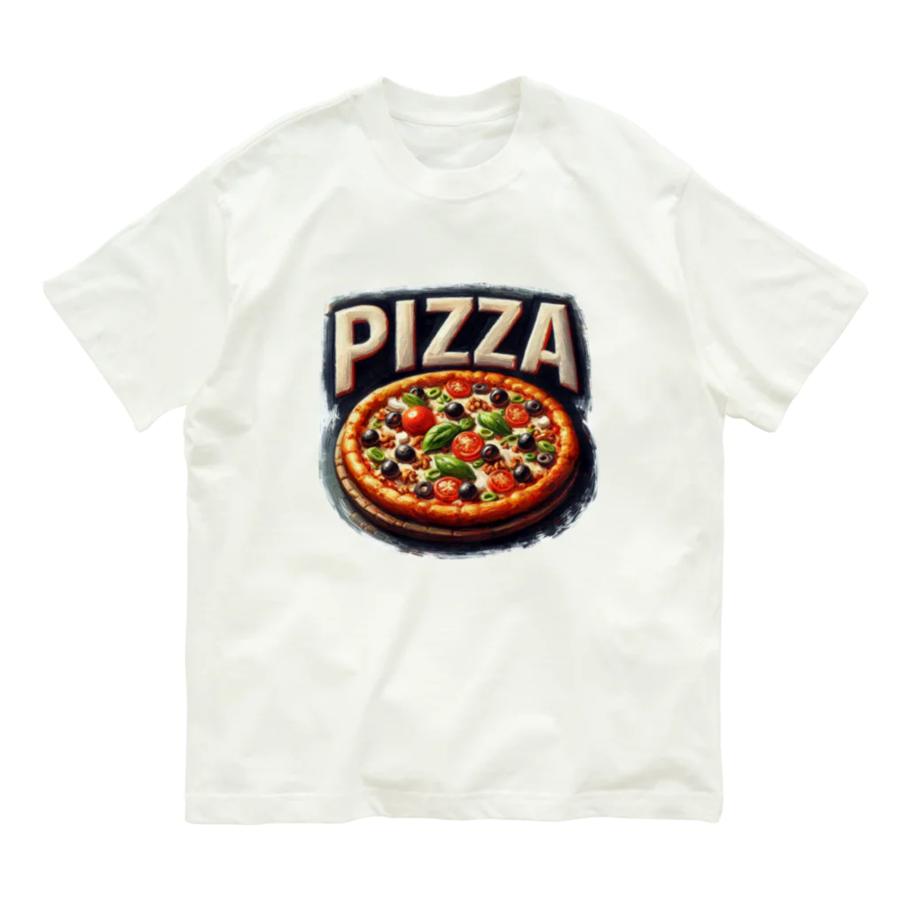 miraikunのピザ オーガニックコットンTシャツ