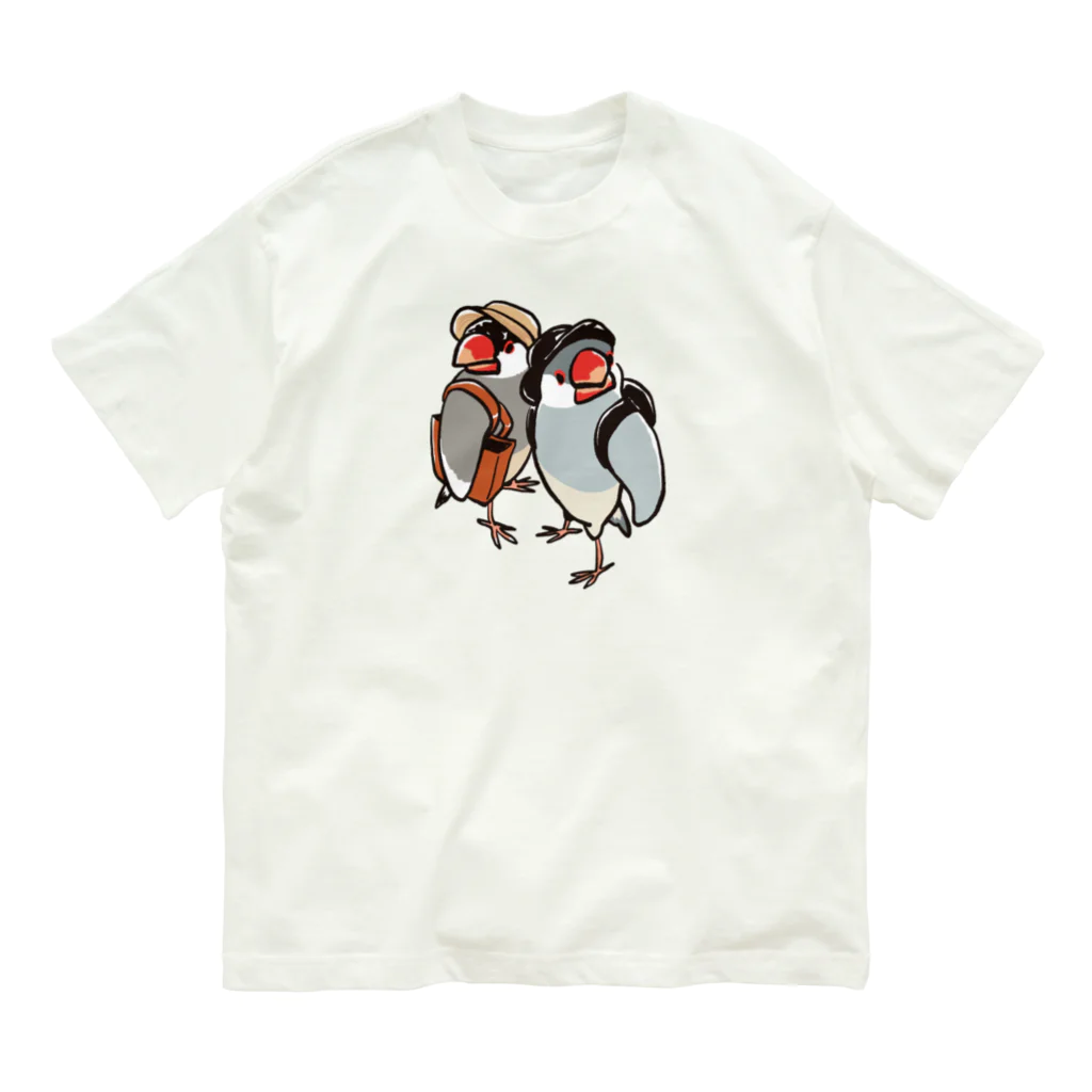 もしもしこちら文鳥の文鳥ちゃん知らない街を探検 Organic Cotton T-Shirt