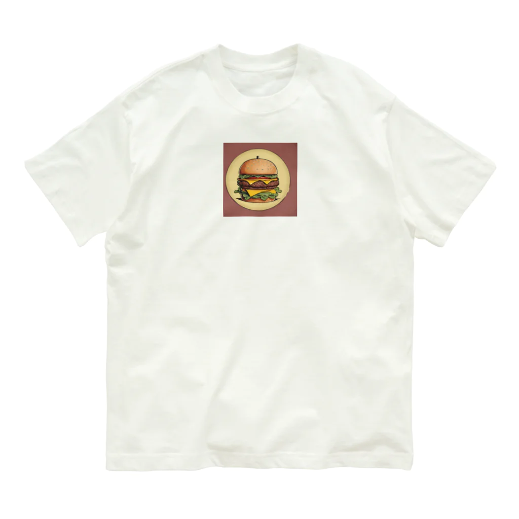 FUJIMON shopのバーガーバーガー オーガニックコットンTシャツ
