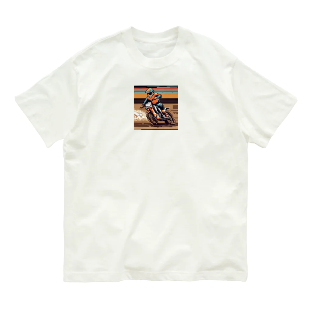 Momo-taのドット絵モトクロスバイク Organic Cotton T-Shirt