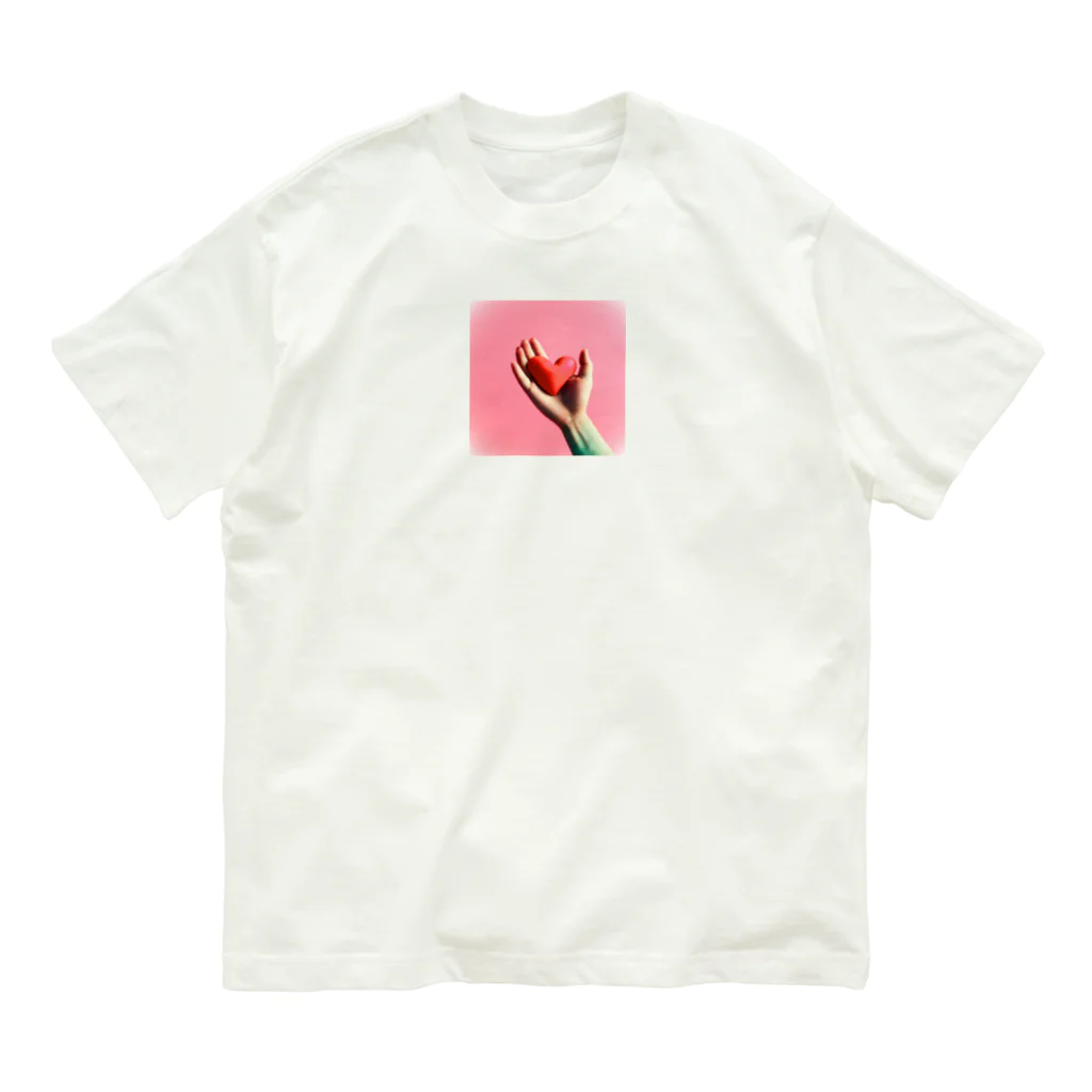 taku_workshopの包みたいハート Organic Cotton T-Shirt