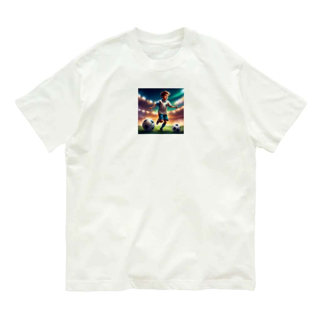 Uchi19のサッカー小僧 オーガニックコットンTシャツ