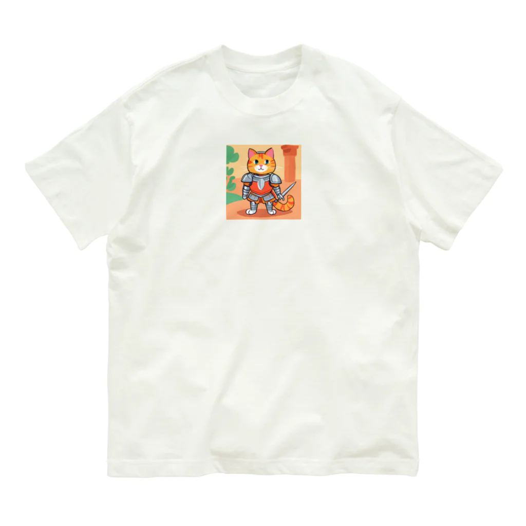 人生Storeの勇者猫 オーガニックコットンTシャツ