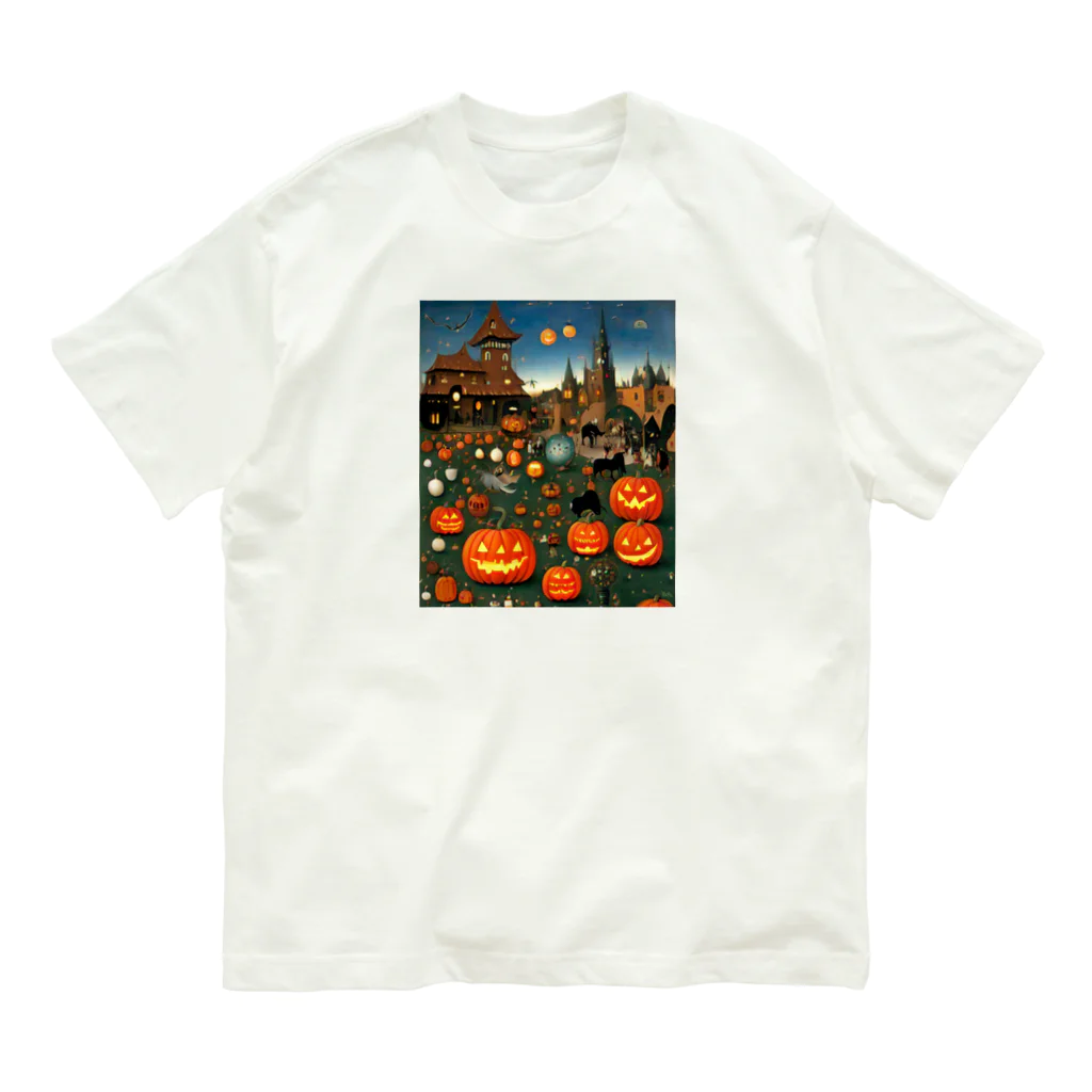 waffle2000のハロウィン風景 オーガニックコットンTシャツ