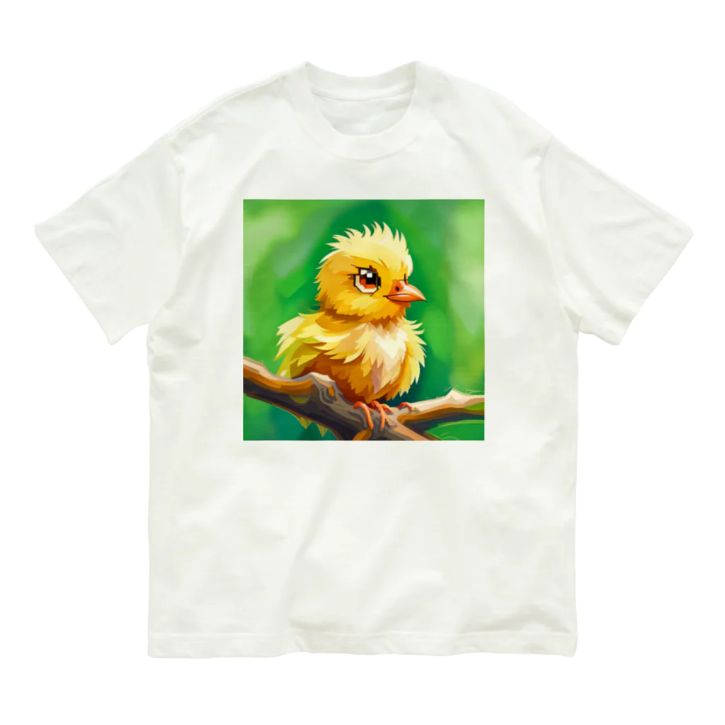 川島商店の木の枝のひよこ Organic Cotton T-Shirt