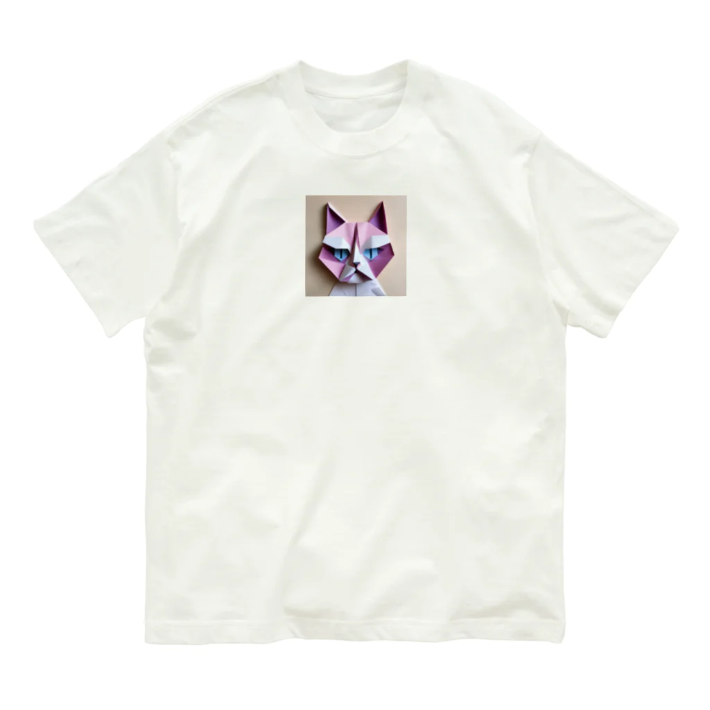 Kitabaの折り紙アニマル・ワシ猫ですねん！ Organic Cotton T-Shirt