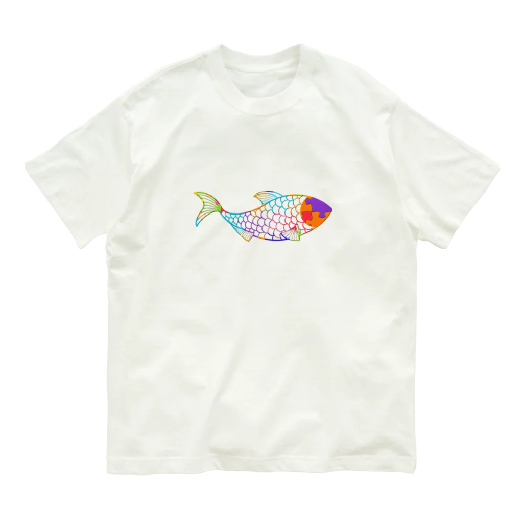 mumusの魚　jigsaw pals オーガニックコットンTシャツ