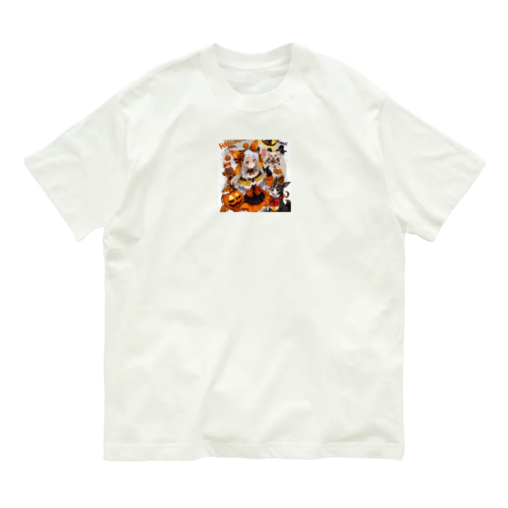 チワワ愛好家ショップの魔法のハロウィン・チワワと魔女の魔術 Organic Cotton T-Shirt