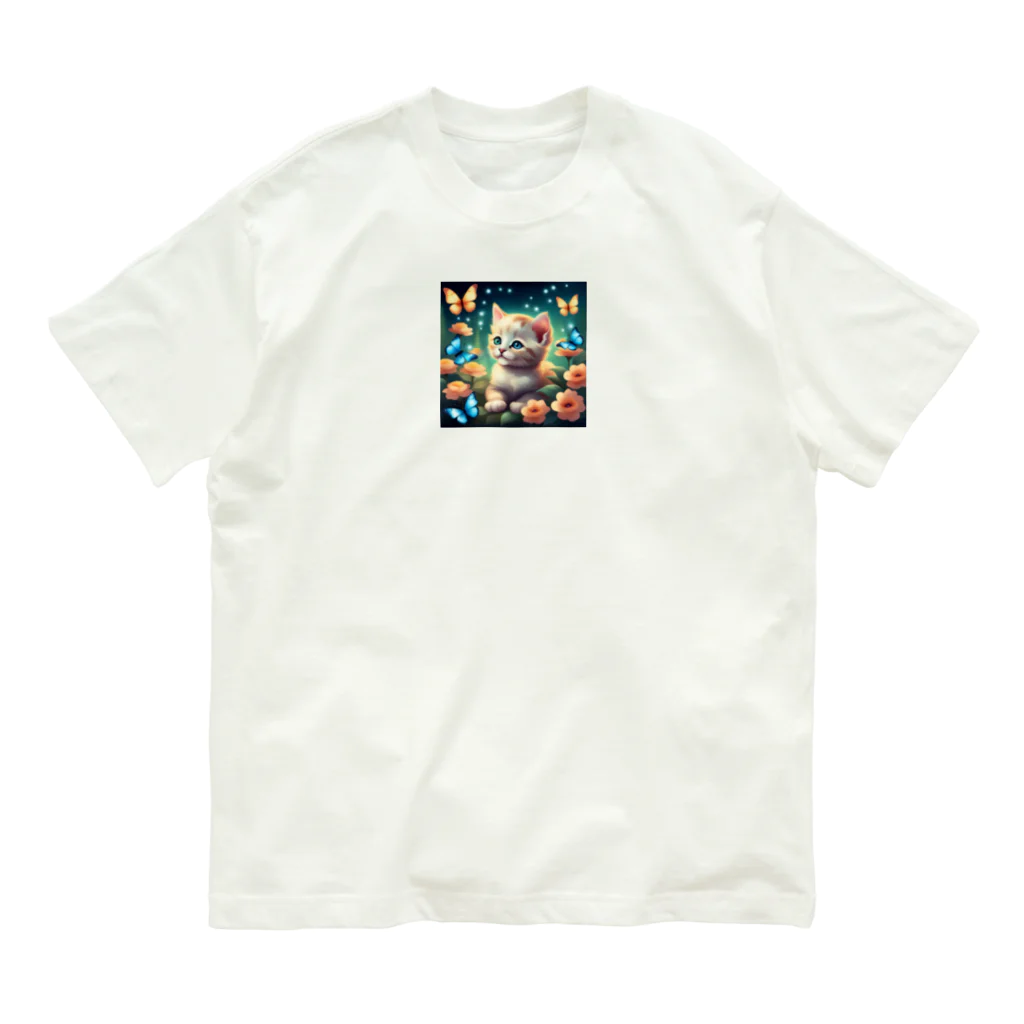 わんにゃんショップのキュートな子猫のグッズ Organic Cotton T-Shirt