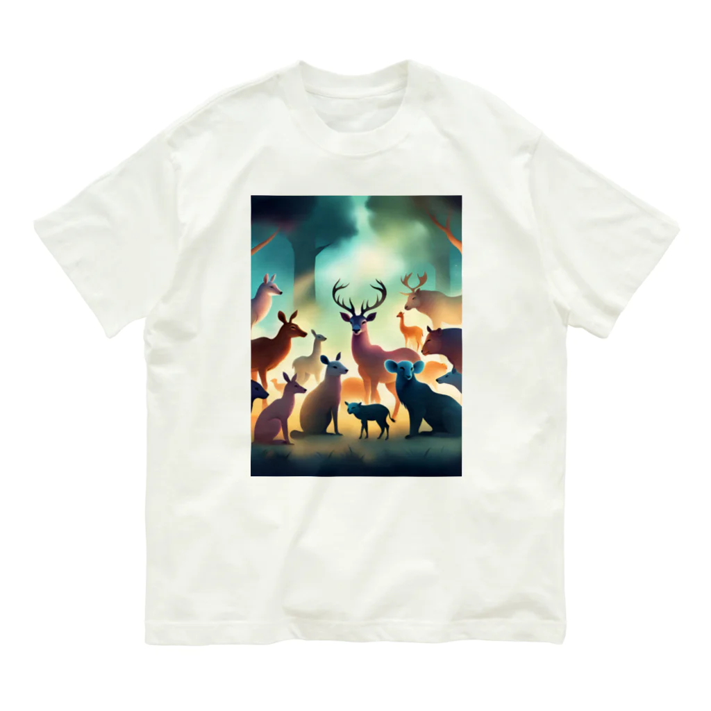 動物のオシャレ屋の動物の集会 Organic Cotton T-Shirt