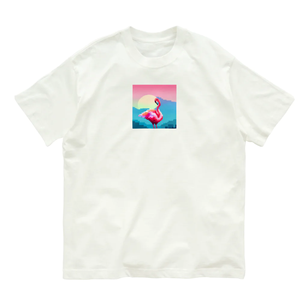 フリーダムの夕暮れに舞うピンクの優雅 Organic Cotton T-Shirt