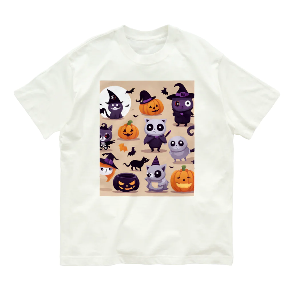 ワンダーワールド・ワンストップのたくさんのかわいいハローウィーンキャラクター④ オーガニックコットンTシャツ