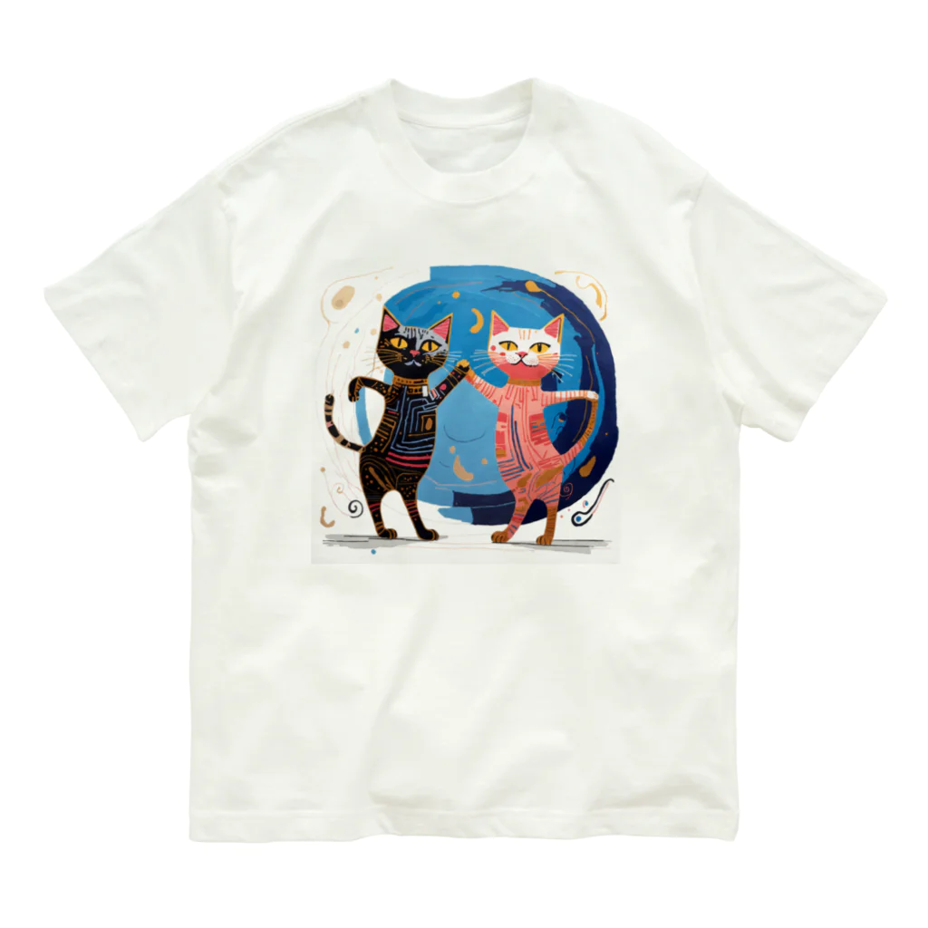 猫魚鳥時々犬等 arte♡のSuccessful Cats ♡ オーガニックコットンTシャツ