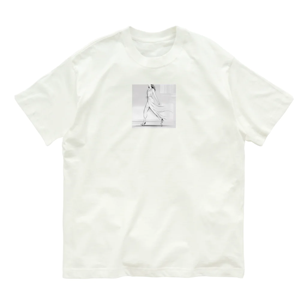 moribouの優雅な歩き方をする女性アートグッズ Organic Cotton T-Shirt