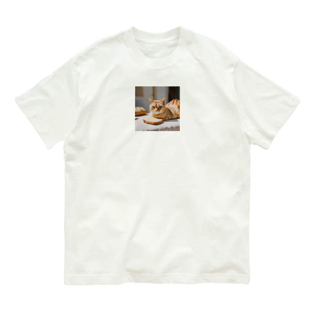 猫雑貨屋　ねこまろのパンの化身、茶トラ Organic Cotton T-Shirt