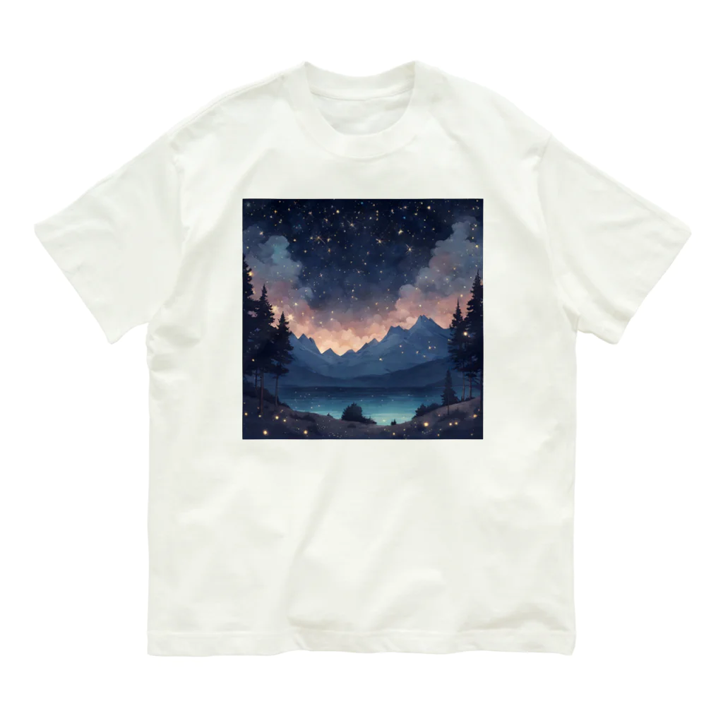 夜景ショップの満天の星空が綺麗なグッズ Organic Cotton T-Shirt