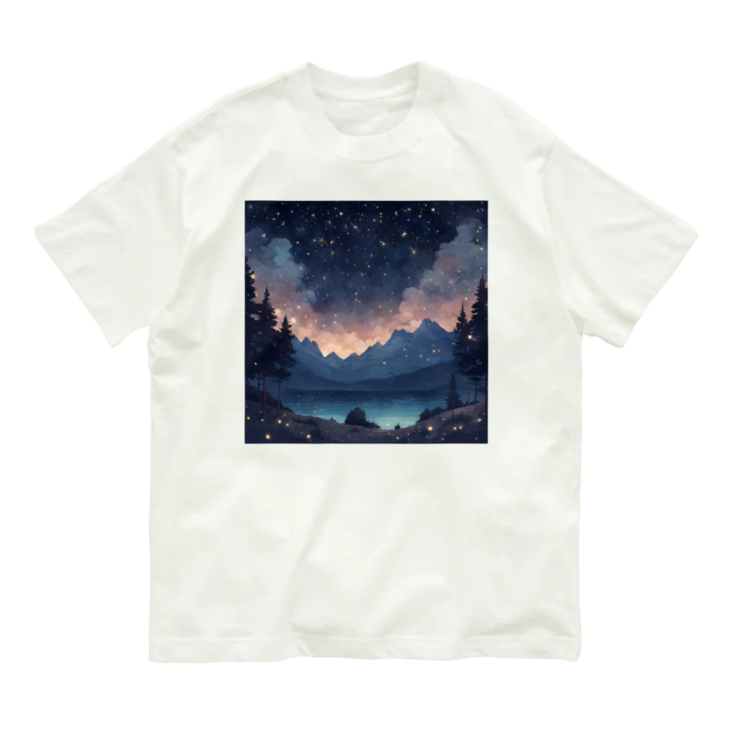 夜景ショップの満天の星空が綺麗なグッズ オーガニックコットンTシャツ