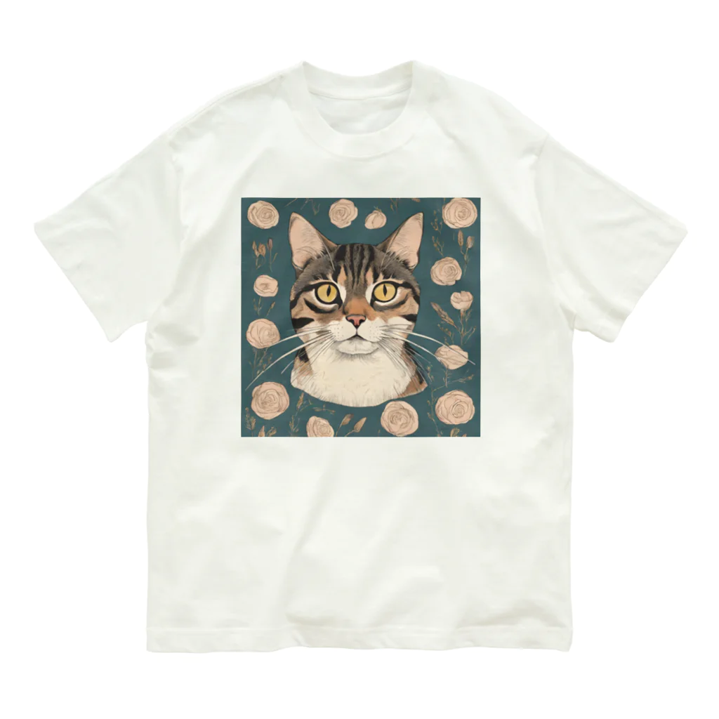 maeken work shopipのねこライフ オーガニックコットンTシャツ