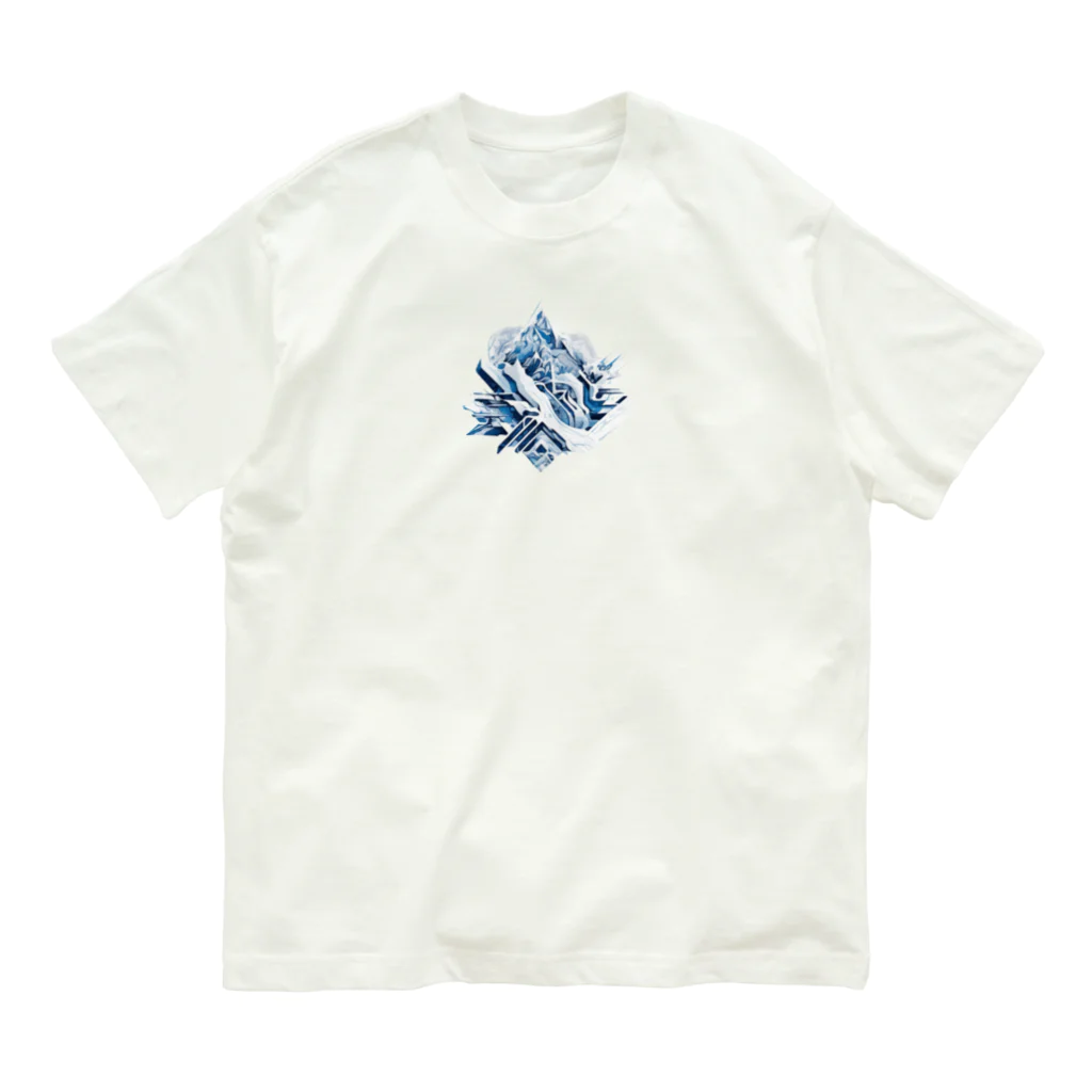 たさきたまいの美しい冬の山々が雪の結晶のようなロゴ Organic Cotton T-Shirt