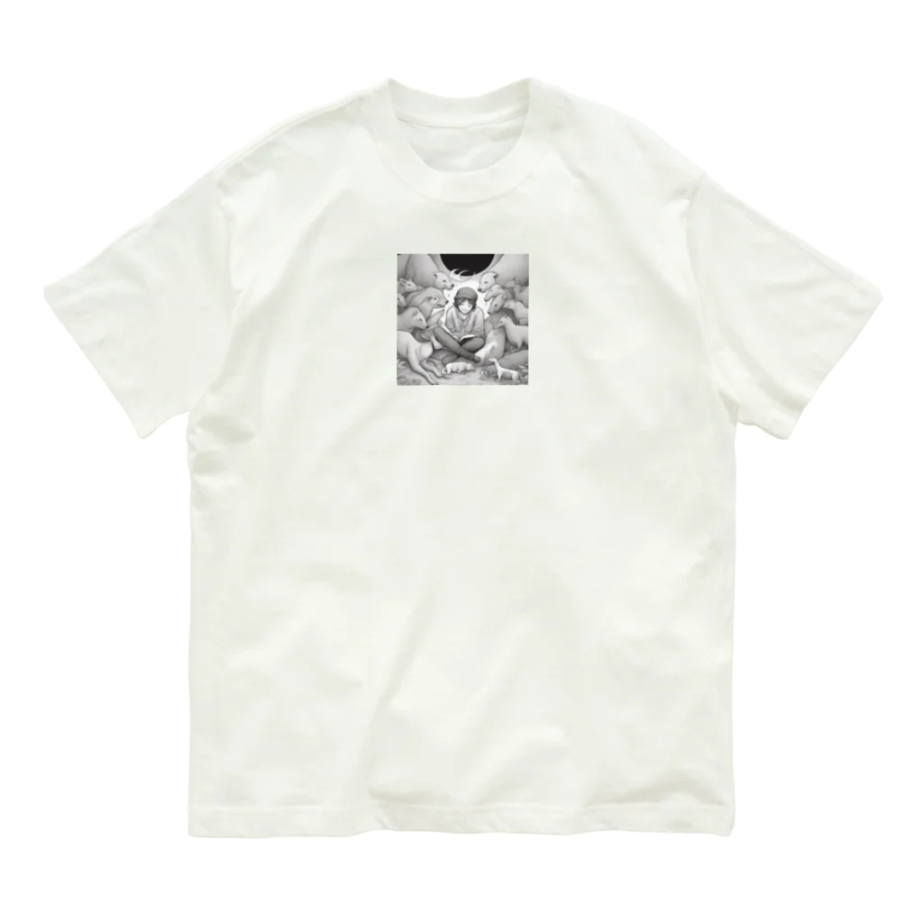 Stylishの動物愛好家 オーガニックコットンTシャツ