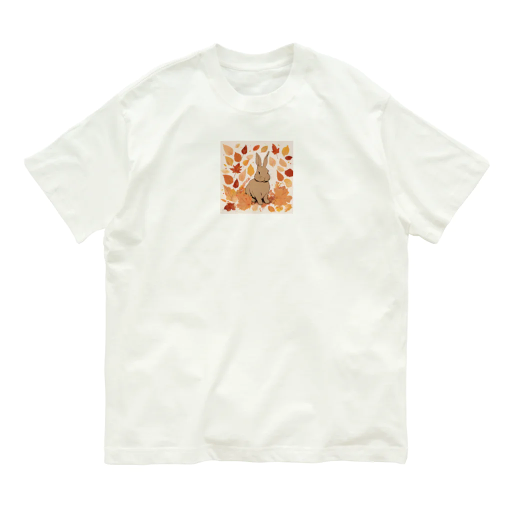 mojaの紅葉とうさぎ🐰 Organic Cotton T-Shirt