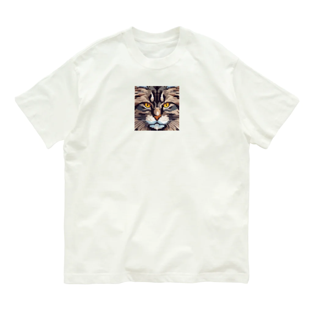 kindonesiaのドット絵のメインクーン Organic Cotton T-Shirt