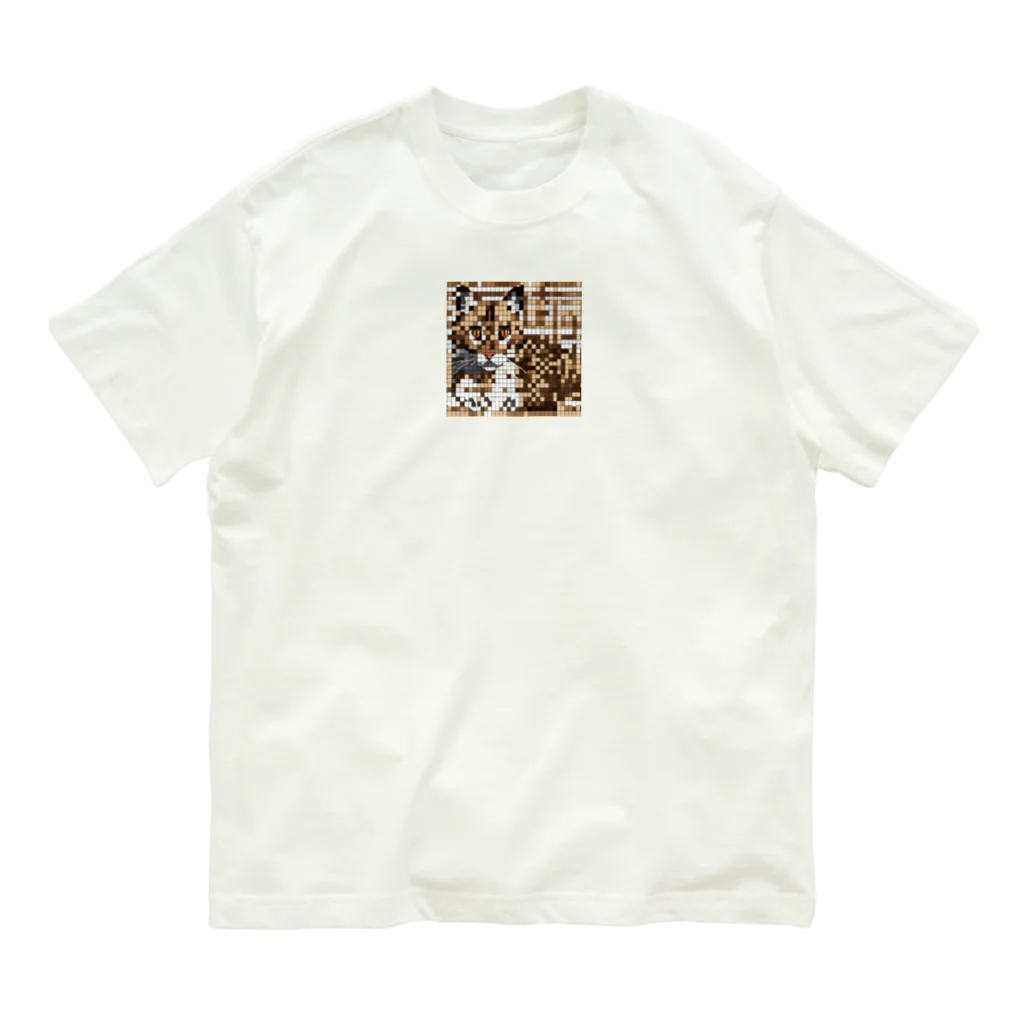 kindonesiaのドット絵のベンガルキャット Organic Cotton T-Shirt