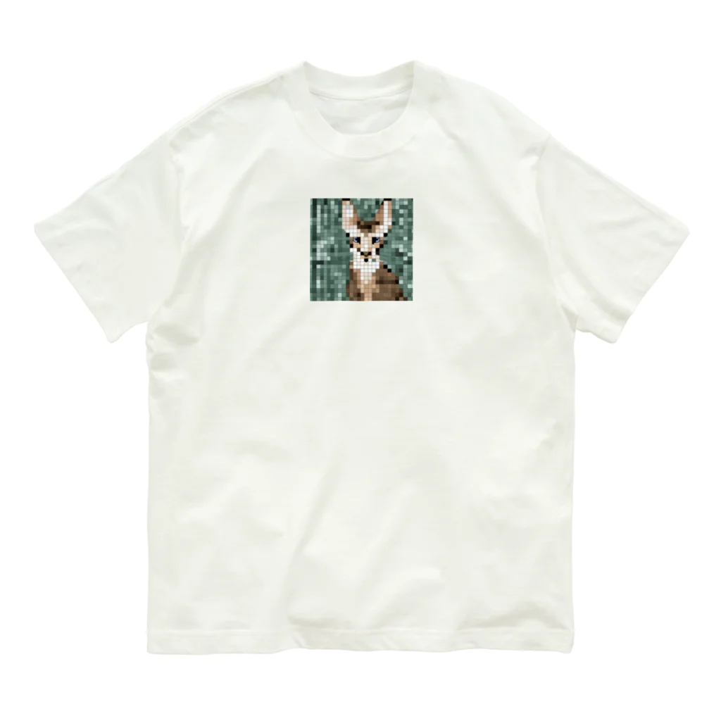 kindonesiaのドット絵のヒマラヤンキャット オーガニックコットンTシャツ