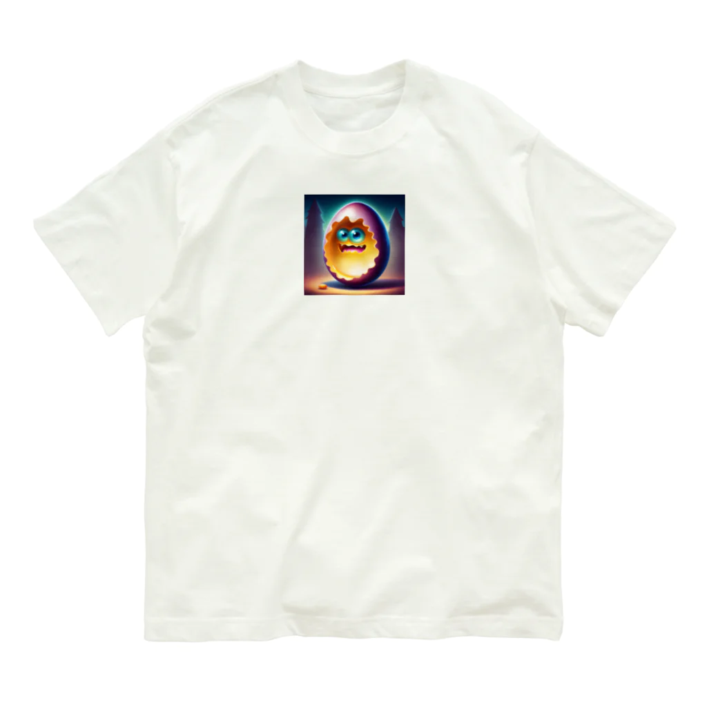 Andyモリの生卵モンスター オーガニックコットンTシャツ