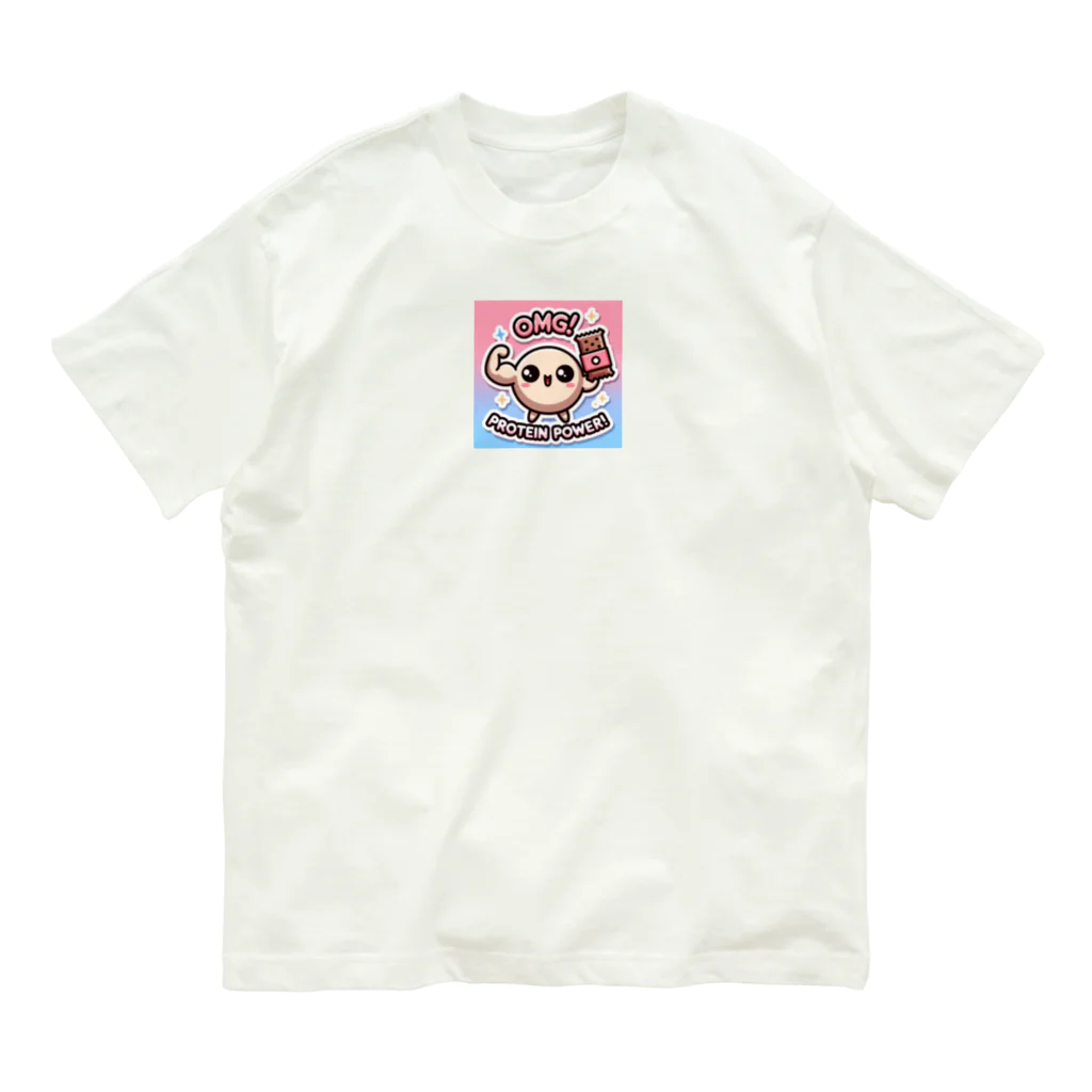 burusukaruのプロテインパワー オーガニックコットンTシャツ