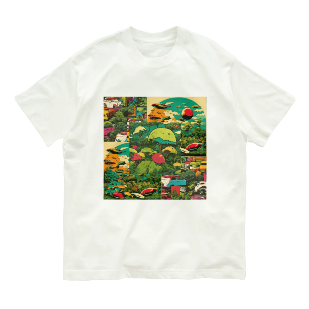 taku_workshopの緑多き世界 オーガニックコットンTシャツ