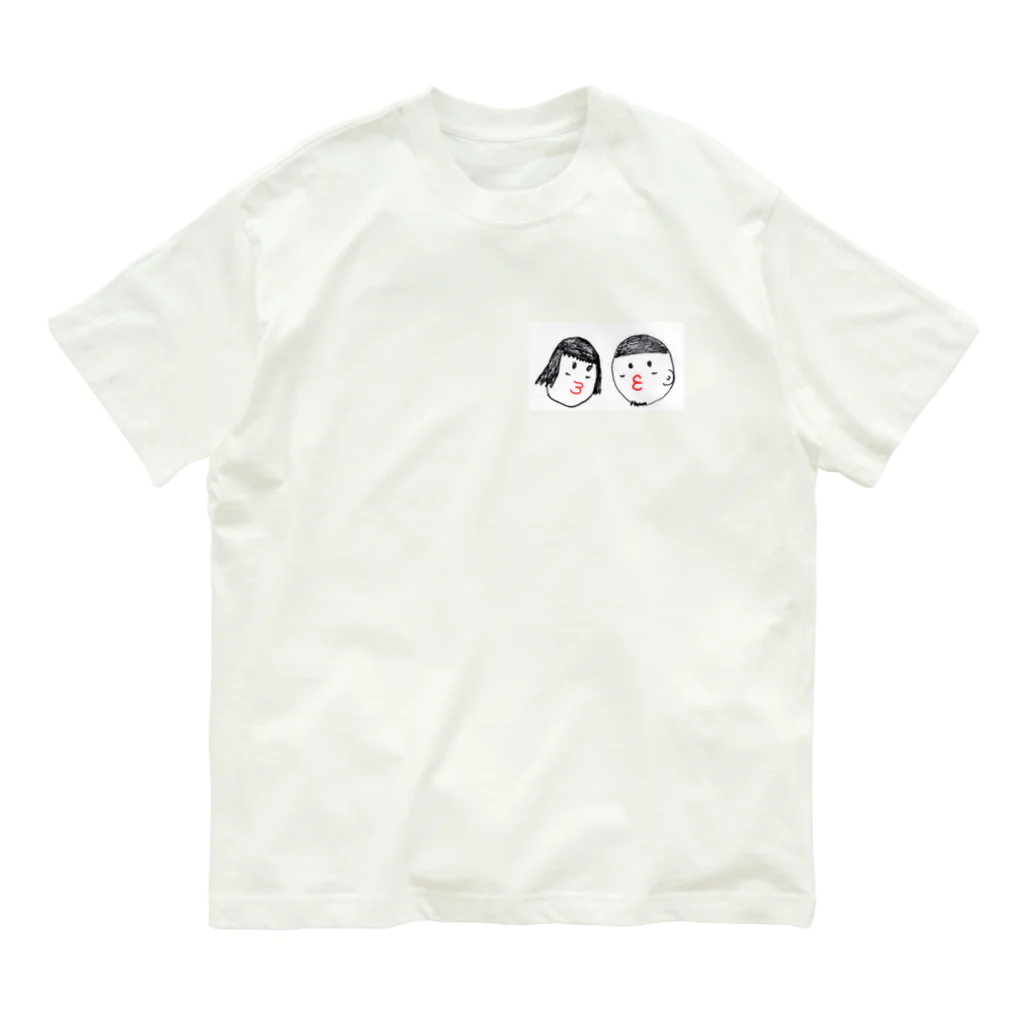 TakuP（たくぴ）のしゅむしゅむ君としゅむしゅむちゃん オーガニックコットンTシャツ