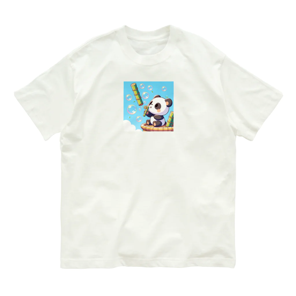 ぷにぷにのシャボン玉パンダくん Organic Cotton T-Shirt