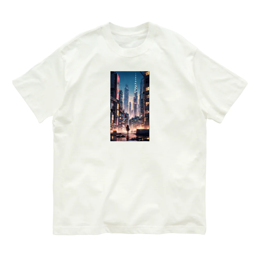 AI職人👨‍🏭のAI「ディストピアに希望の光」 Organic Cotton T-Shirt