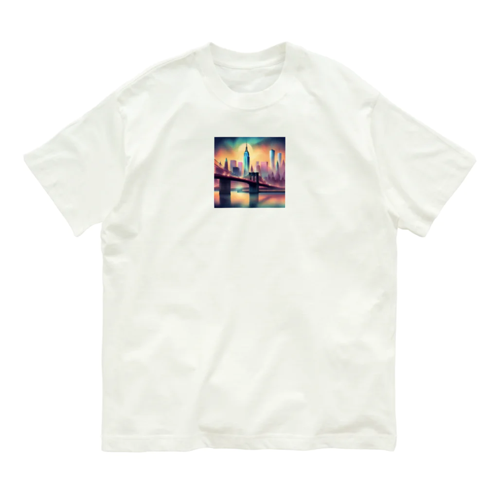 wloop01のニューヨークの幻想的風景のグッツ オーガニックコットンTシャツ