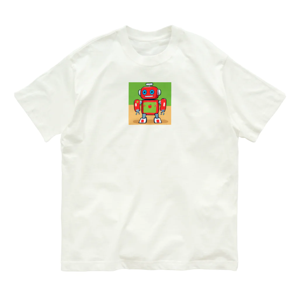 pepe55の青森　 "津軽のりんごガードロボット" オーガニックコットンTシャツ