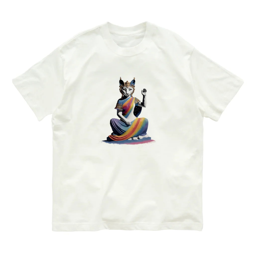 猫神の猫神レインボー Organic Cotton T-Shirt