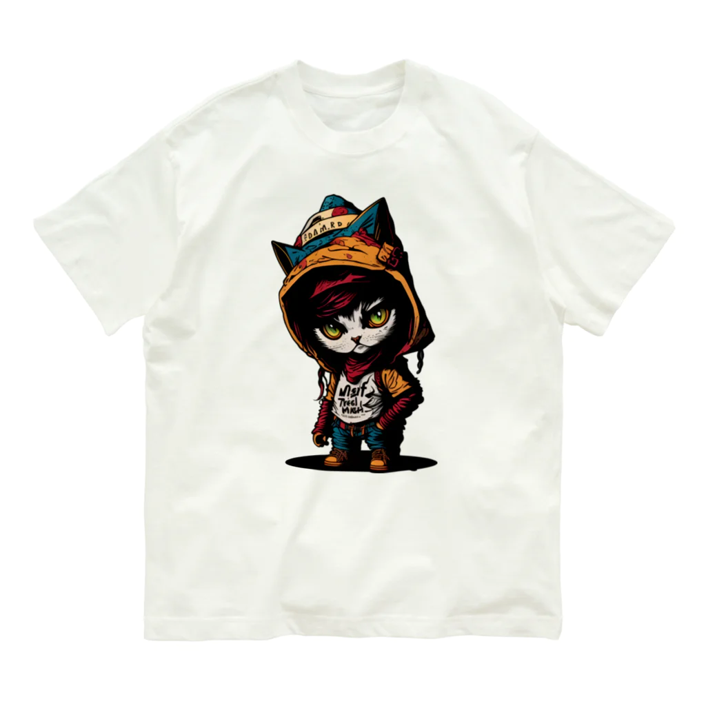 めんぼうさんやのちびネコ Organic Cotton T-Shirt