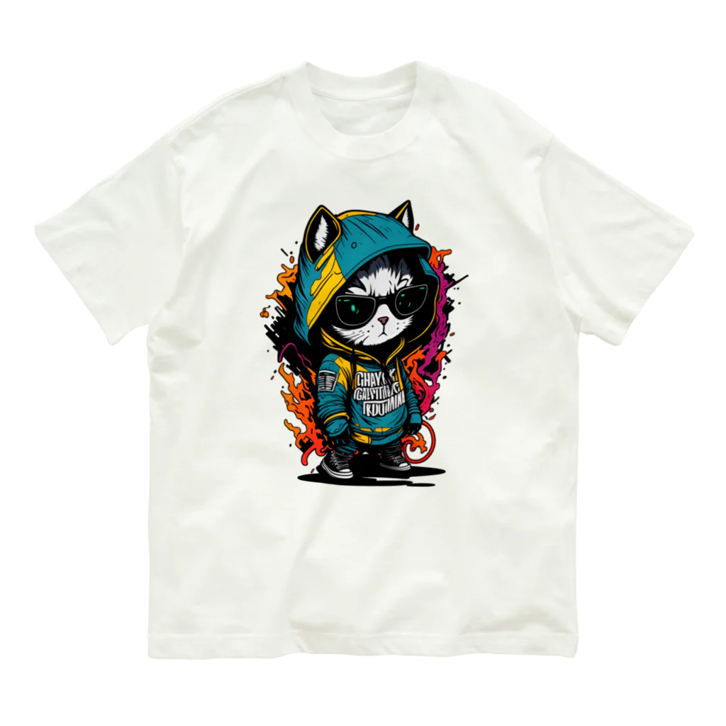 めんぼうさんやのちびネコ Organic Cotton T-Shirt