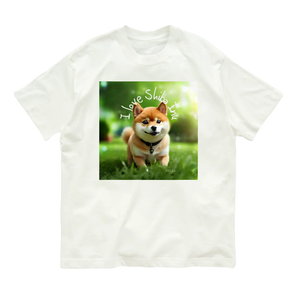 CC-LL (クク・ルル)の【柴犬】フォトリアル Organic Cotton T-Shirt