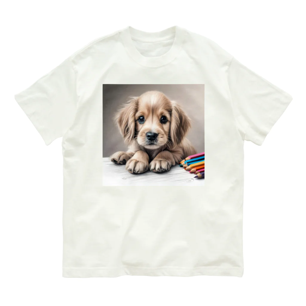 つぶらな瞳の子犬グッズ屋さんのつぶらな瞳の可愛い子犬② Organic Cotton T-Shirt