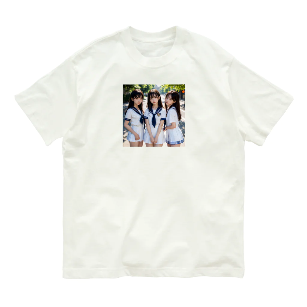 awunのAI美女　 オーガニックコットンTシャツ