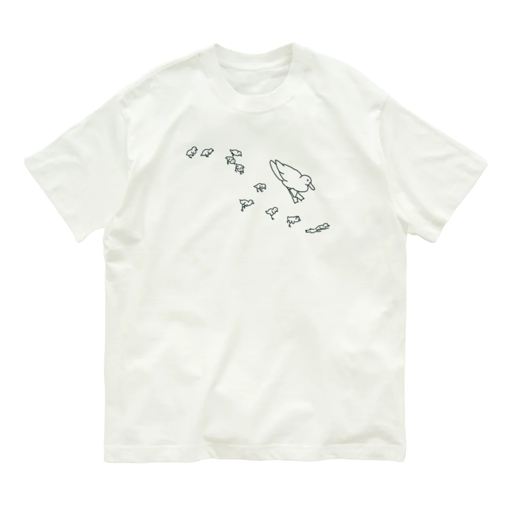 naturaloopのらくがきカモ03堰下り オーガニックコットンTシャツ