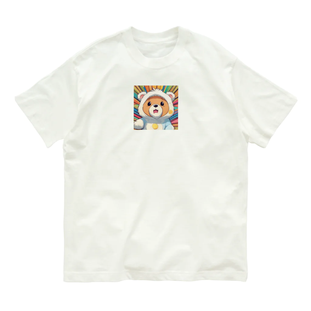 maloneyの被りものクマちゃん オーガニックコットンTシャツ