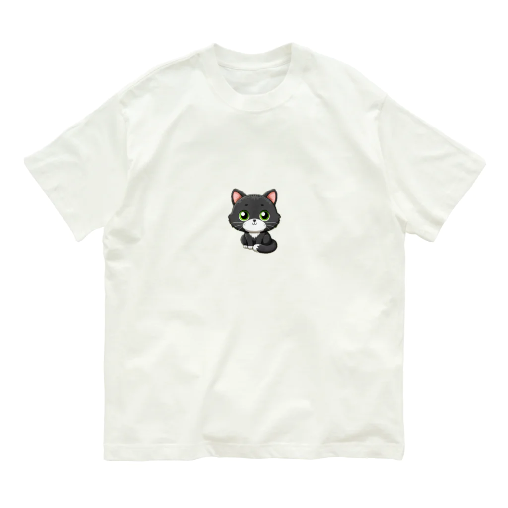 にゃんたれのグレーマーブル・ハチワレ仔猫コレクション Organic Cotton T-Shirt