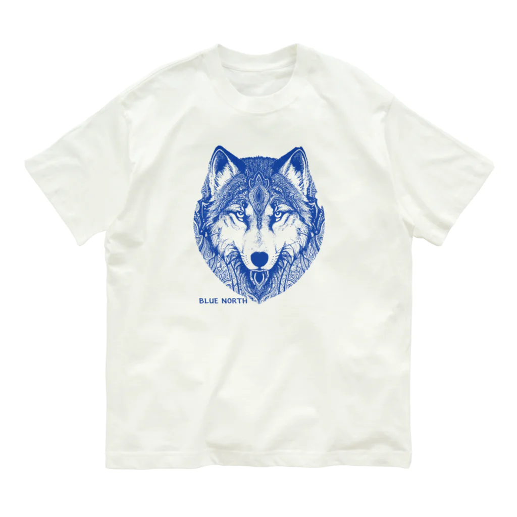 aokitaのリアルウルフデザイン［ブルー］ Organic Cotton T-Shirt
