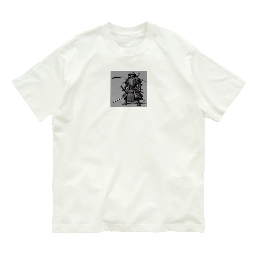 MOnaの渋い 侍 オーガニックコットンTシャツ